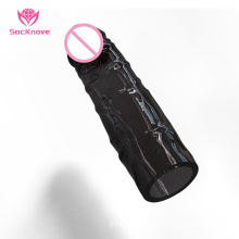 Sacknove Sex Toys Reusable Dildo Extender Realistic Crystal Black Condom Extension Sleeve Penis Sleeve For Men